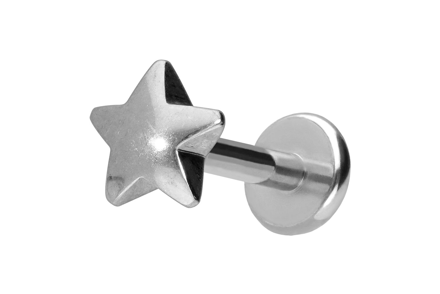 Titan Labret Piercing mit Push Fit STERN